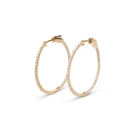 14k Medium Diamond Inside Out Hoops