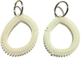 2pc Excellent Quality ALAZCO Security Safety Glow in The Dark Key Chain Wrist Coil (with Key Ring) Great for Dorms, Home, Office, Night Shift