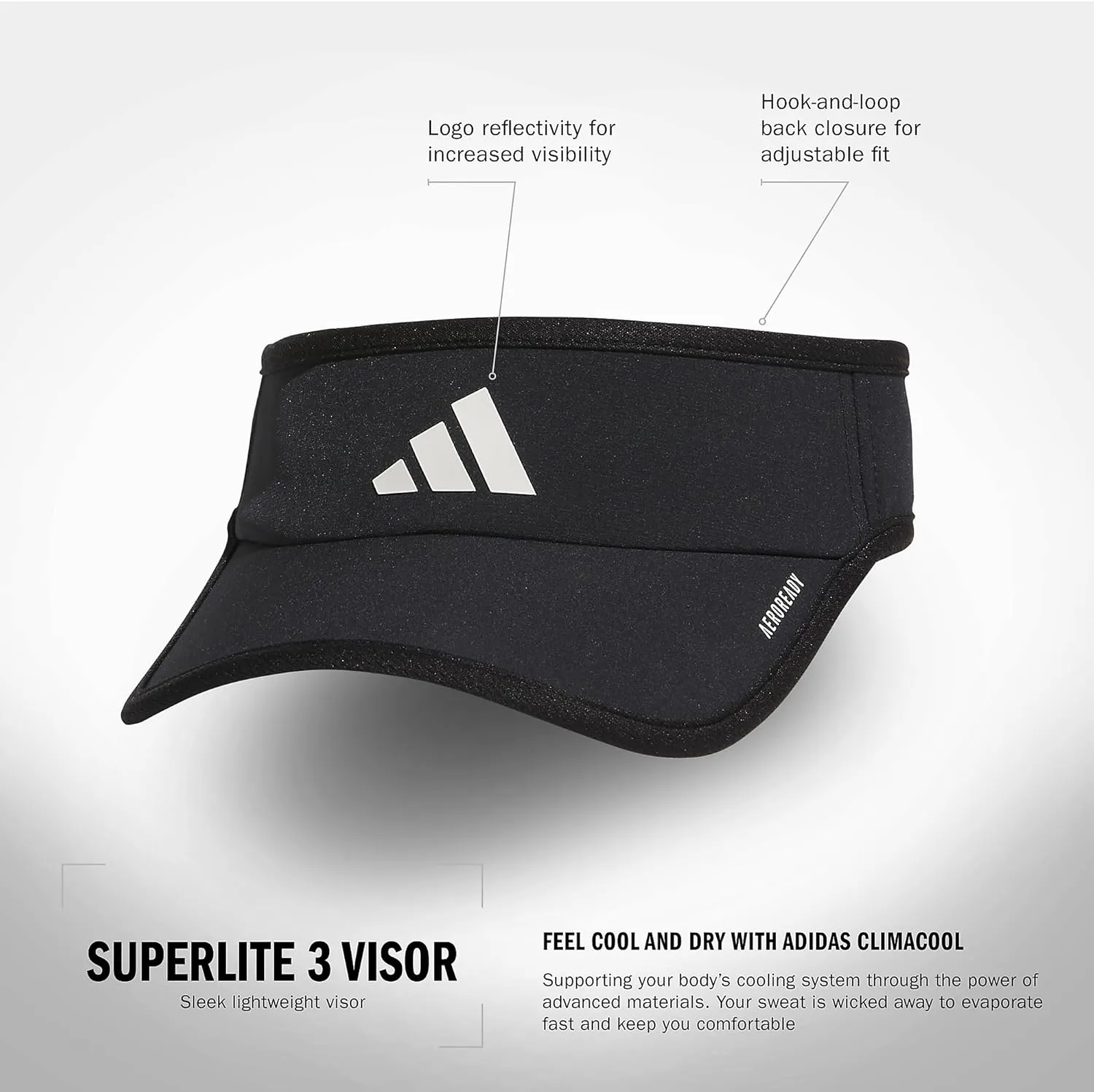 adidas Women's Superlite Visor, Sun Visor Hat for Women, Sport Performance, Outdoor Activities