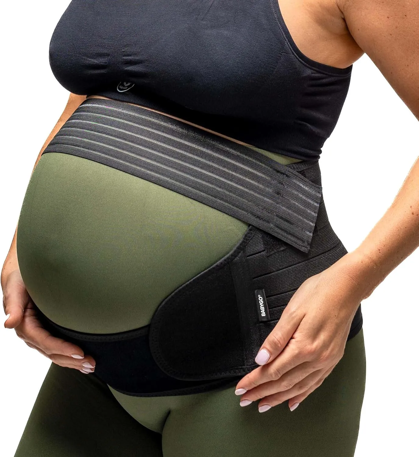 BABYGO 4 in 1 Pregnancy Support Belt Maternity & Postpartum Band - Relieve Back, Pelvic, Hip Pain, SPD & PGP | inc 40 Page Pregnancy Book for Birth Preparation, Labor & Recovery