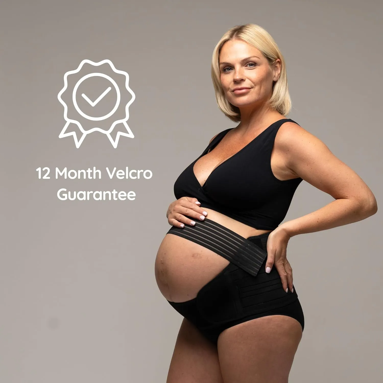 BABYGO 4 in 1 Pregnancy Support Belt Maternity & Postpartum Band - Relieve Back, Pelvic, Hip Pain, SPD & PGP | inc 40 Page Pregnancy Book for Birth Preparation, Labor & Recovery