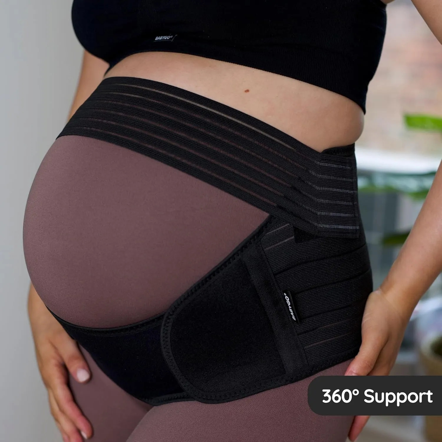 BABYGO 4 in 1 Pregnancy Support Belt Maternity & Postpartum Band - Relieve Back, Pelvic, Hip Pain, SPD & PGP | inc 40 Page Pregnancy Book for Birth Preparation, Labor & Recovery