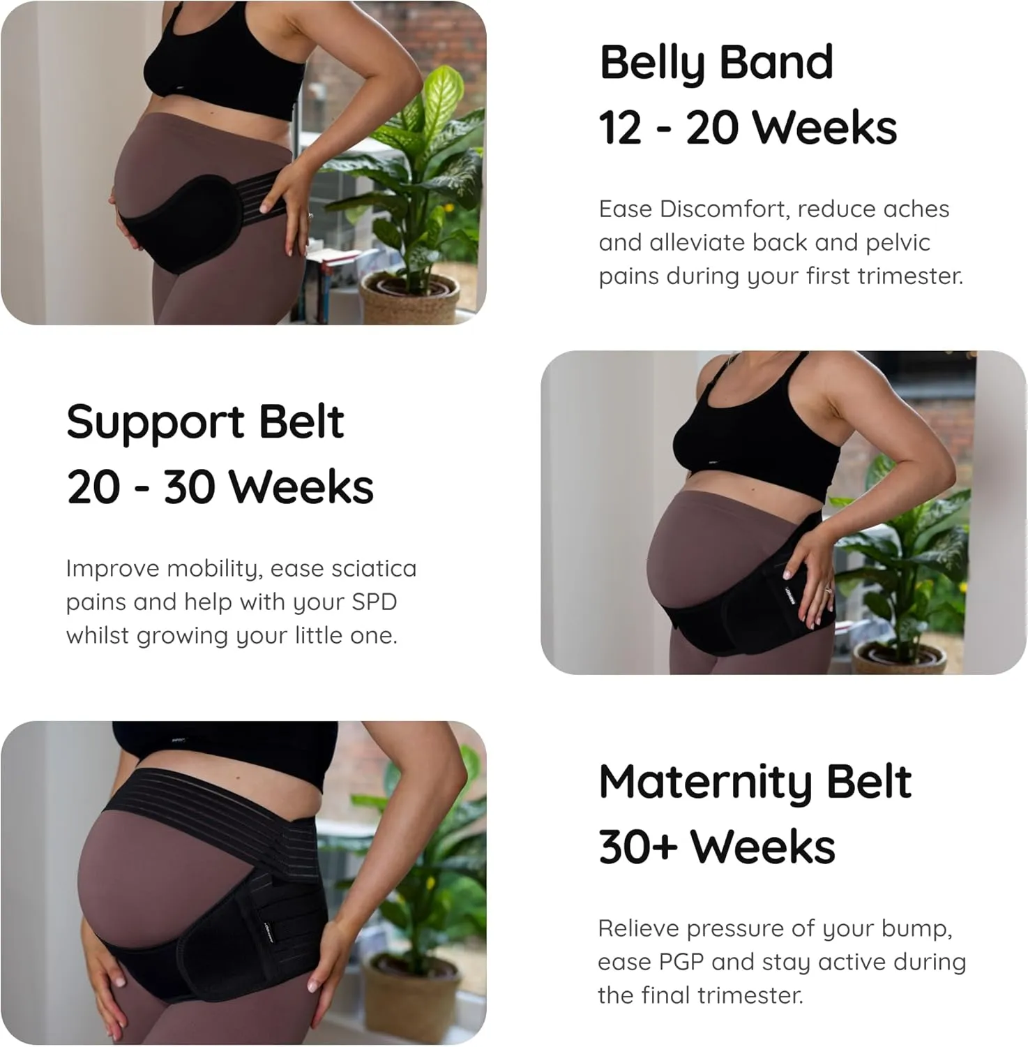 BABYGO 4 in 1 Pregnancy Support Belt Maternity & Postpartum Band - Relieve Back, Pelvic, Hip Pain, SPD & PGP | inc 40 Page Pregnancy Book for Birth Preparation, Labor & Recovery