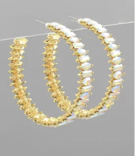 Birdie Clear Iridescent Hoops