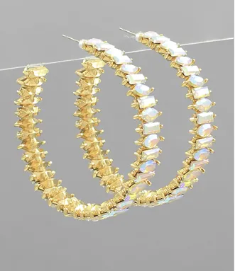 Birdie Clear Iridescent Hoops