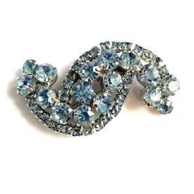 Blue Rhinestone Vintage Brooch
