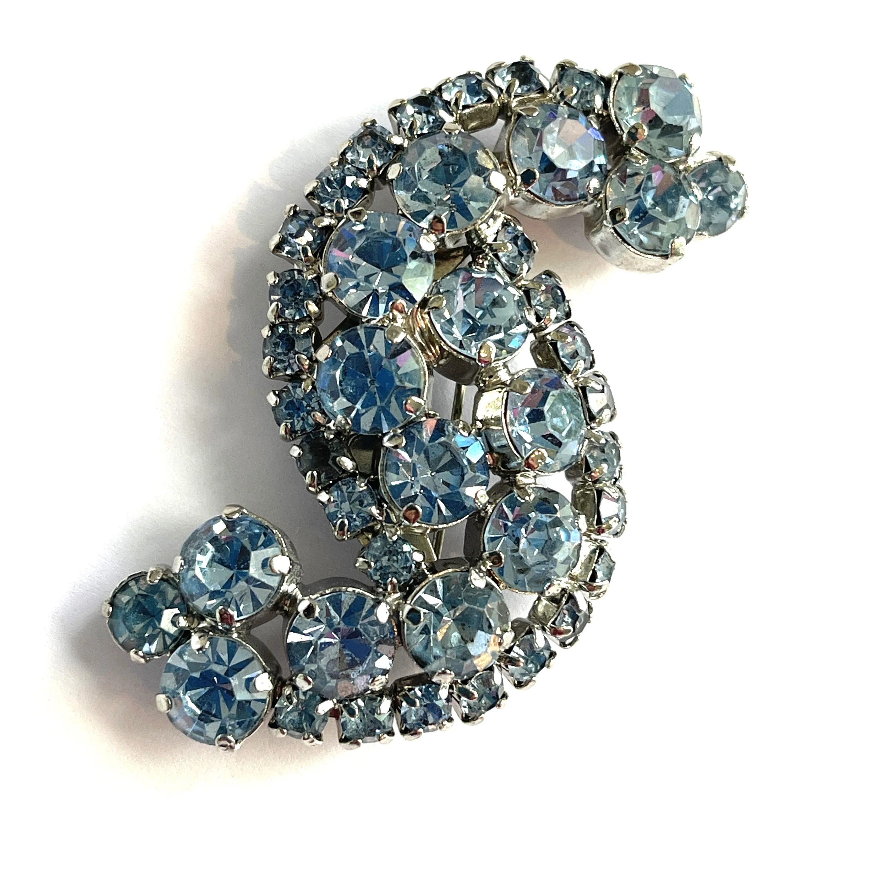Blue Rhinestone Vintage Brooch
