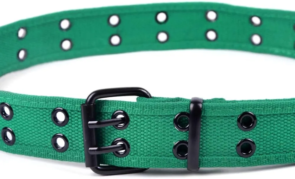 Boxed Gifts Parquet Casual Canvas Belt - Double Hole, Double Grommets for Men & Women