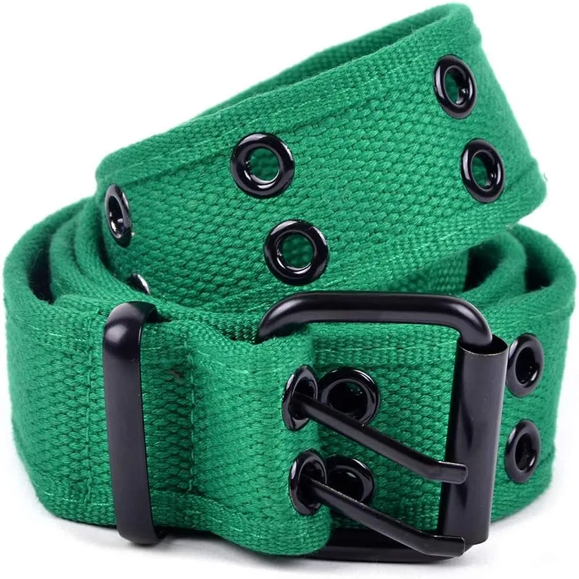 Boxed Gifts Parquet Casual Canvas Belt - Double Hole, Double Grommets for Men & Women