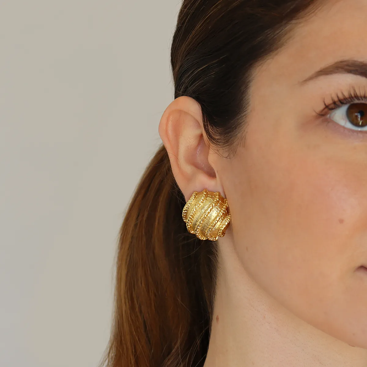 Button Clip Earrings