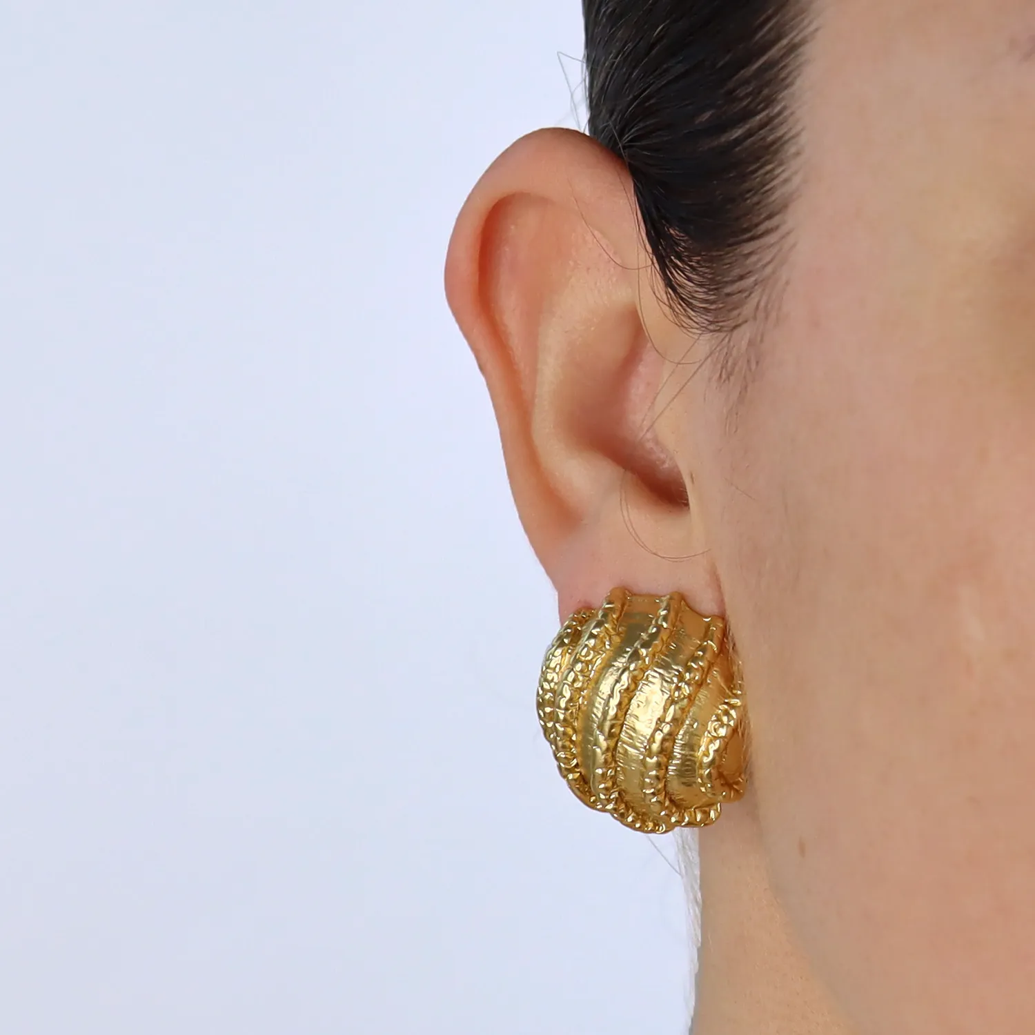 Button Clip Earrings