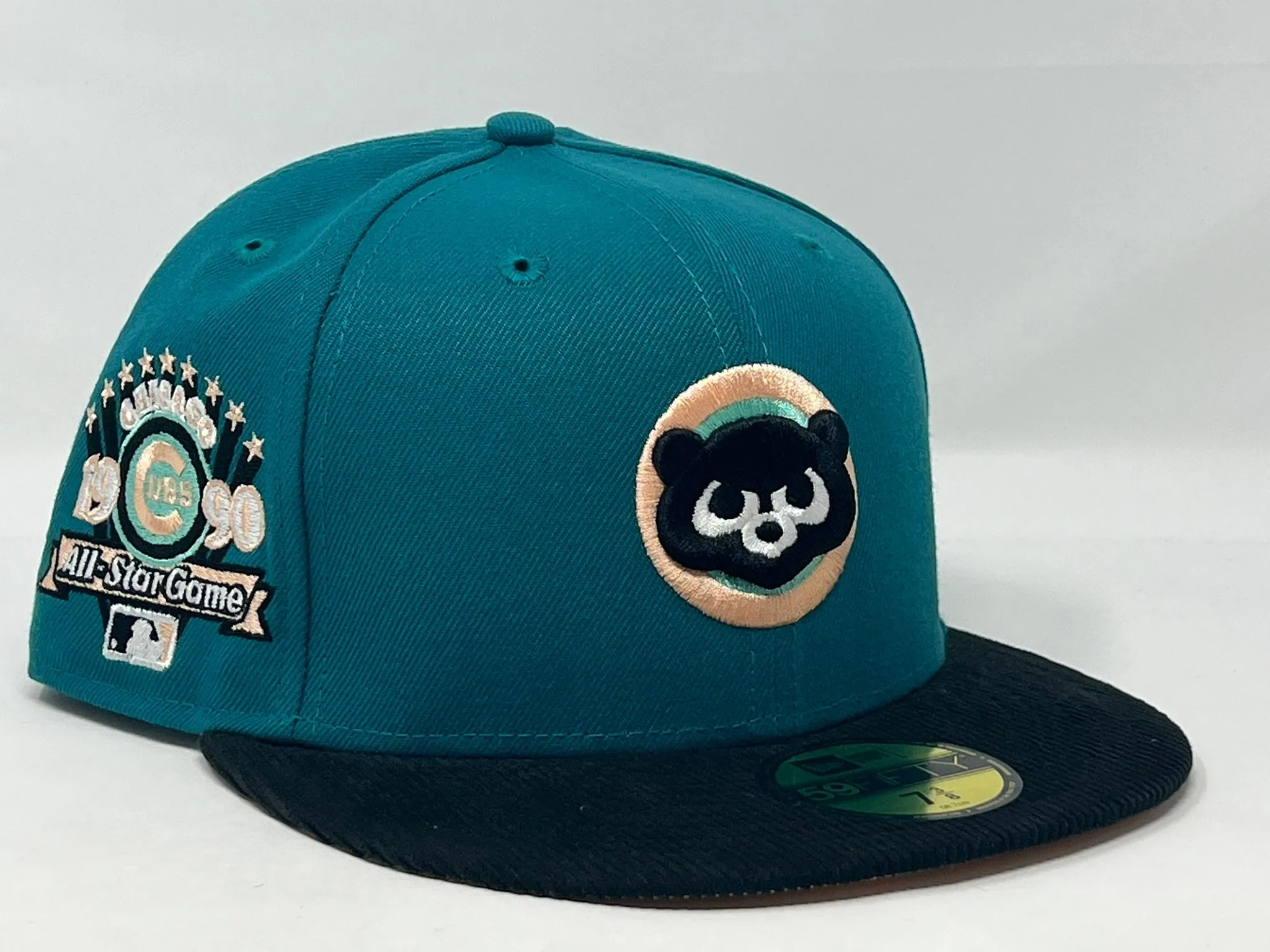 Chicago Cubs 1990 All Star Game Aqua Black New Era Fitted Hat