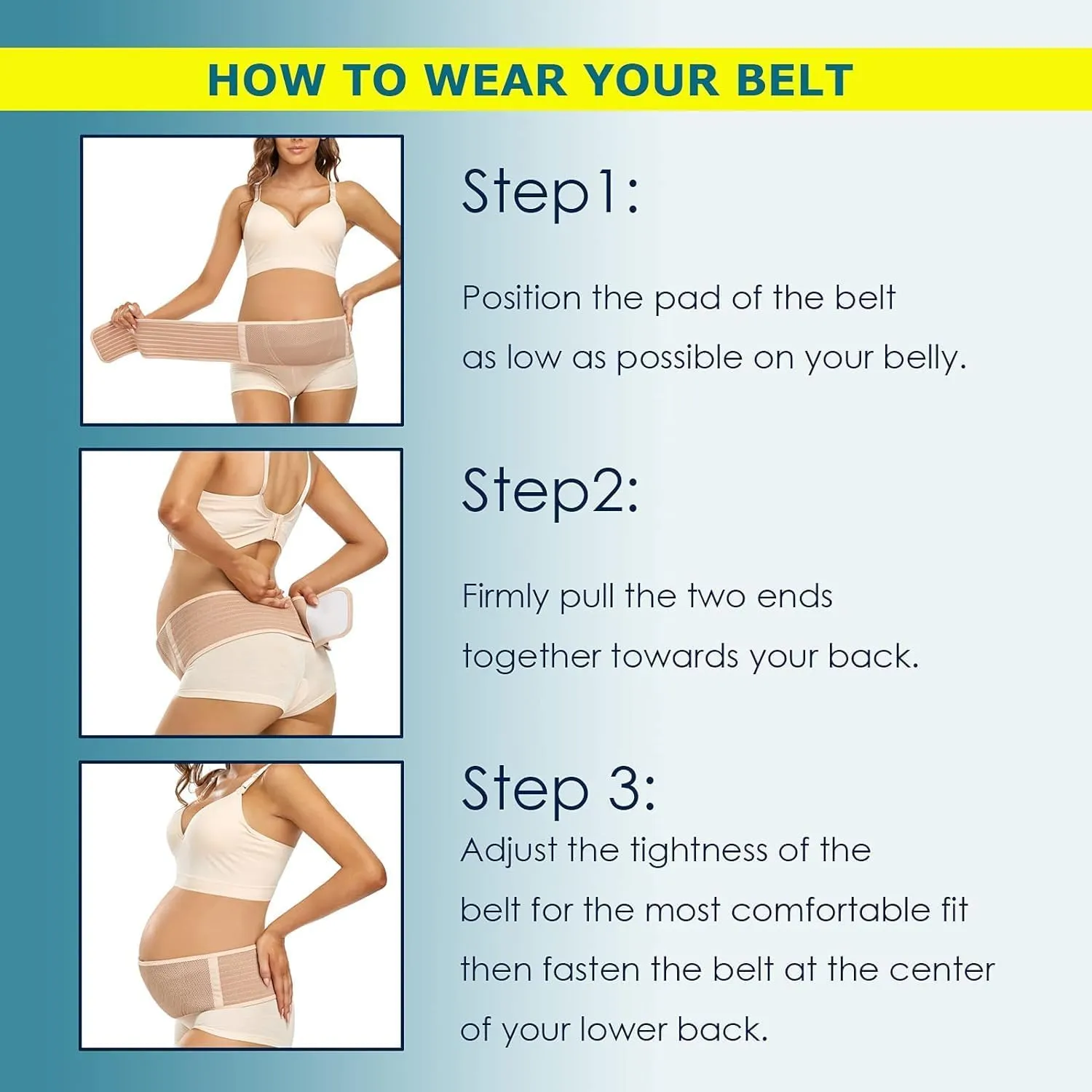 ChongErfei Maternity Belt Pregnancy Belly Band Back Support Abdominal Binder Back Brace - Relieve Back, Pelvic, Hip PainBeige,One Size