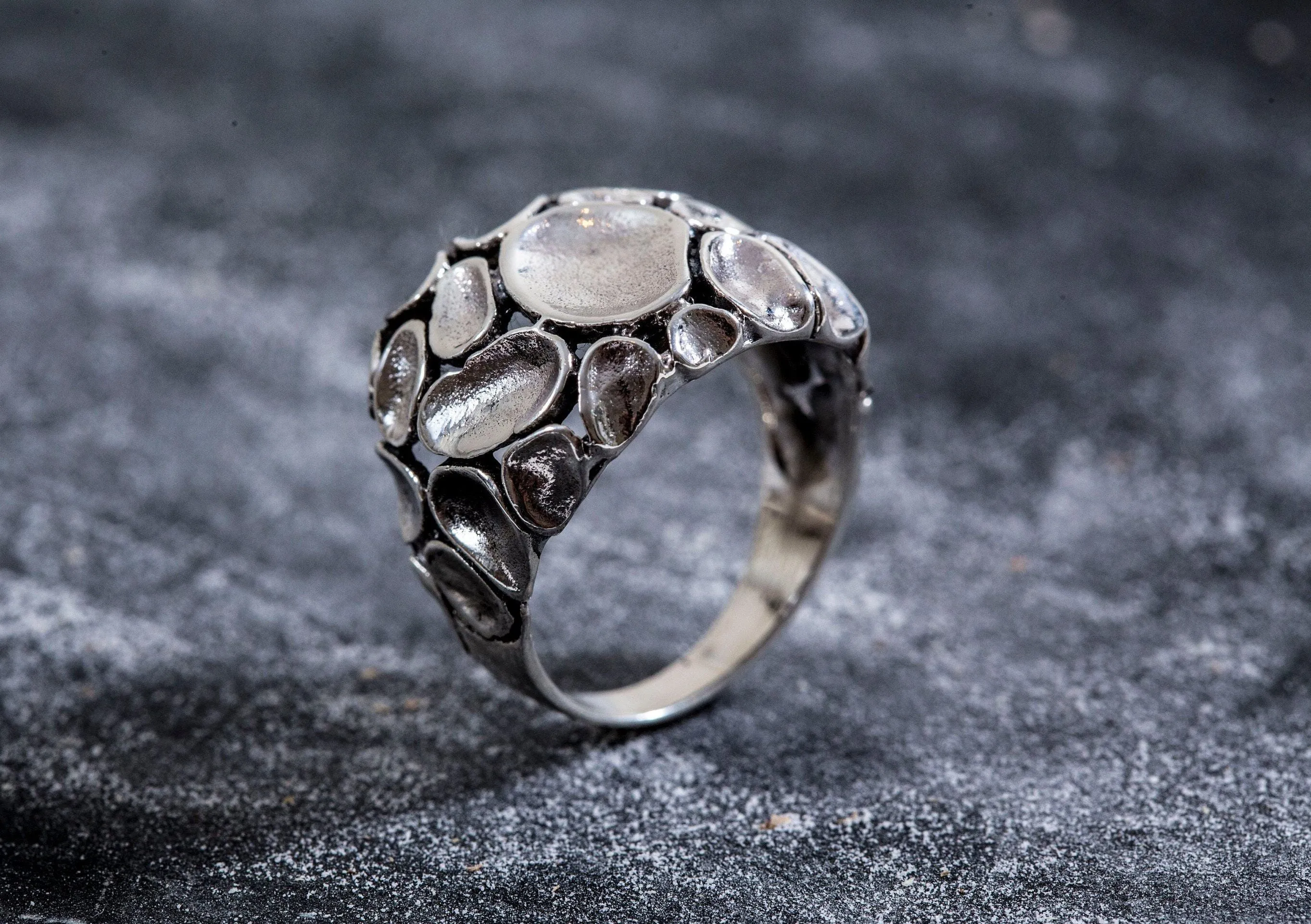 Chunky Silver Ring - Statement Textured Ring - Artistic Silver Ring