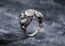 Chunky Silver Ring - Statement Textured Ring - Artistic Silver Ring
