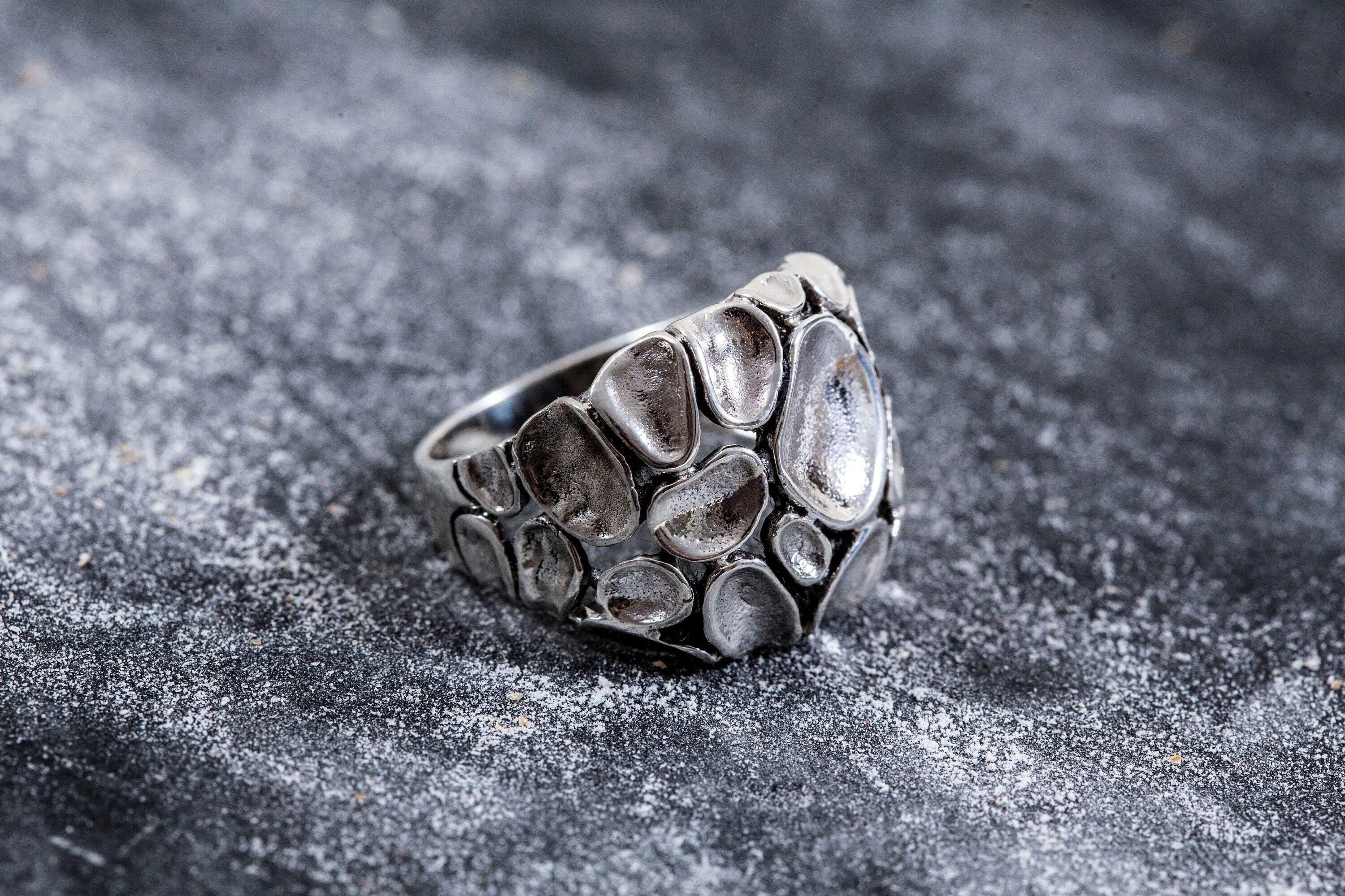 Chunky Silver Ring - Statement Textured Ring - Artistic Silver Ring