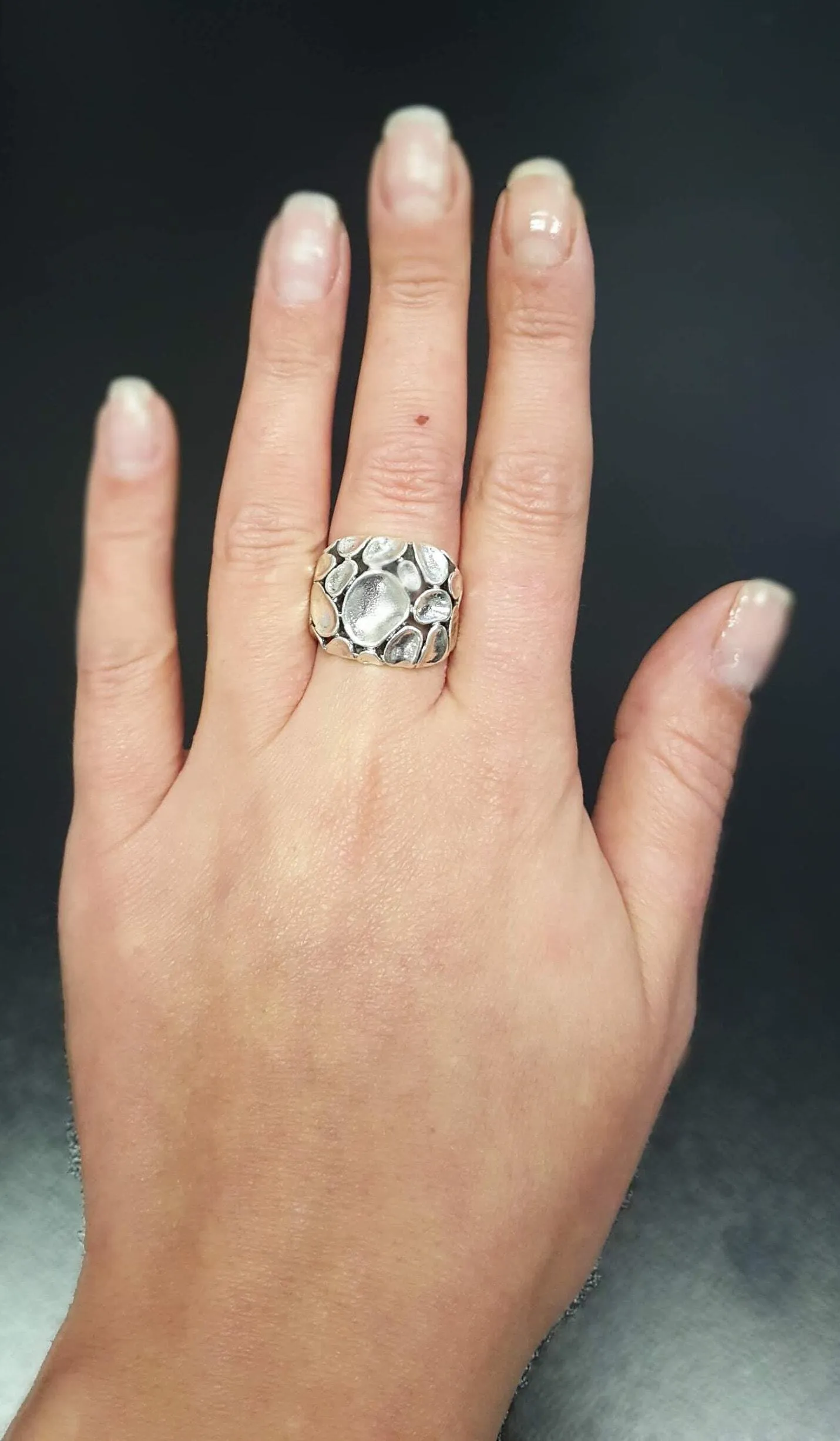 Chunky Silver Ring - Statement Textured Ring - Artistic Silver Ring