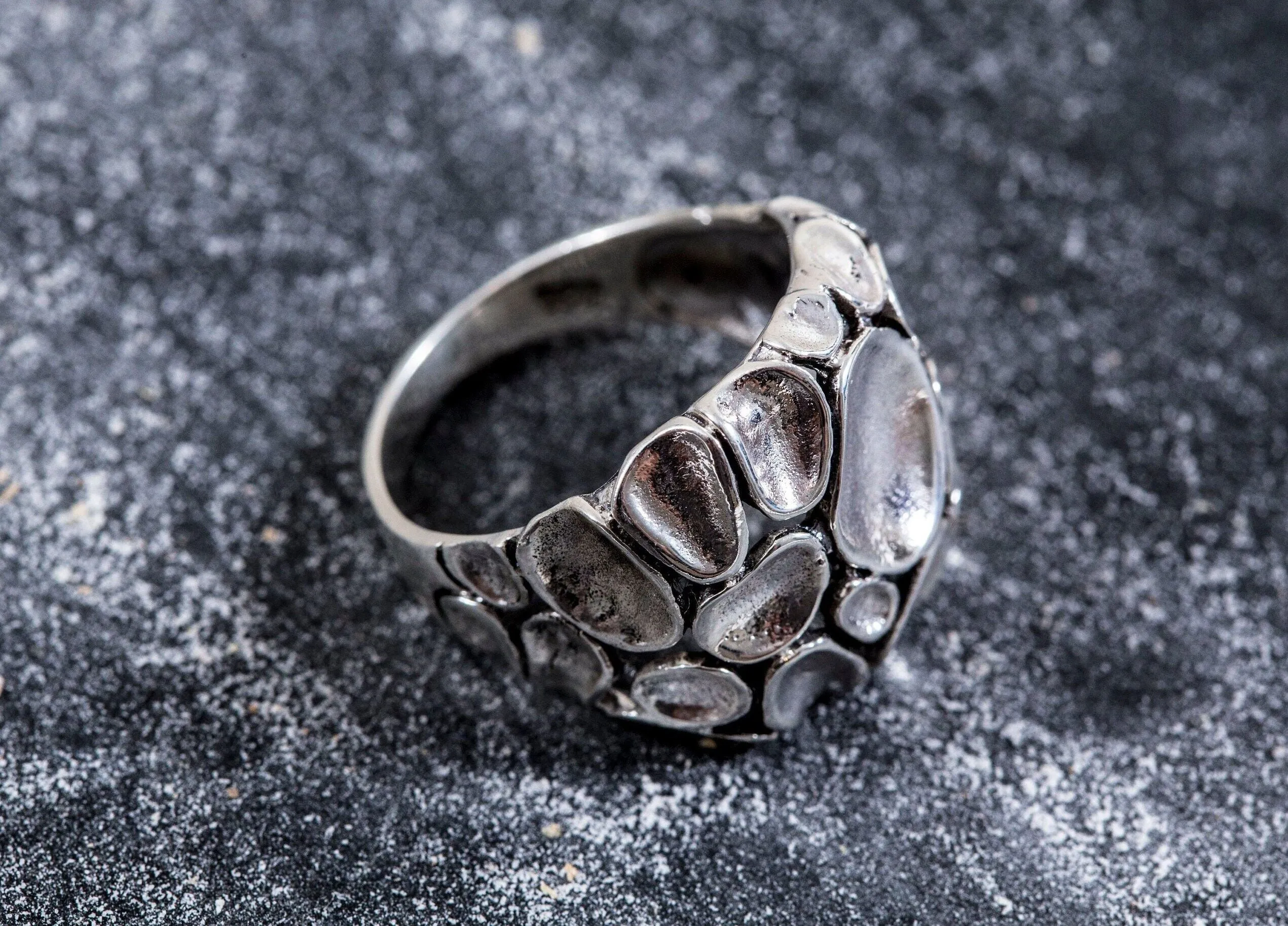 Chunky Silver Ring - Statement Textured Ring - Artistic Silver Ring