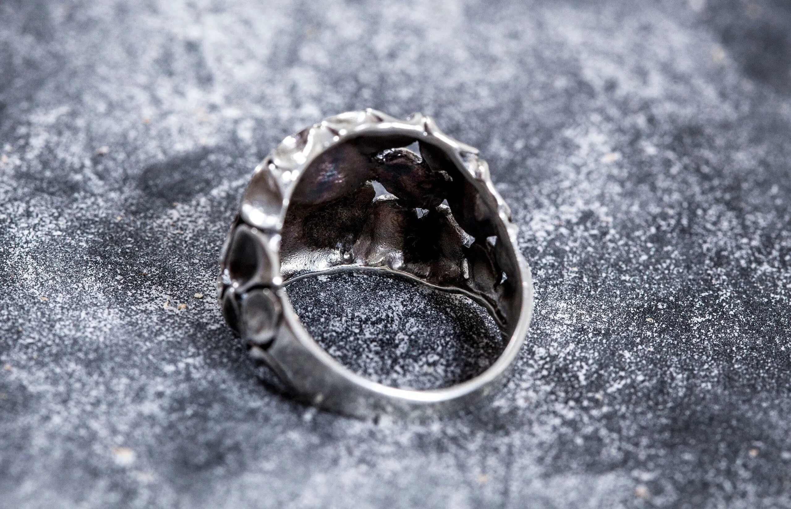 Chunky Silver Ring - Statement Textured Ring - Artistic Silver Ring