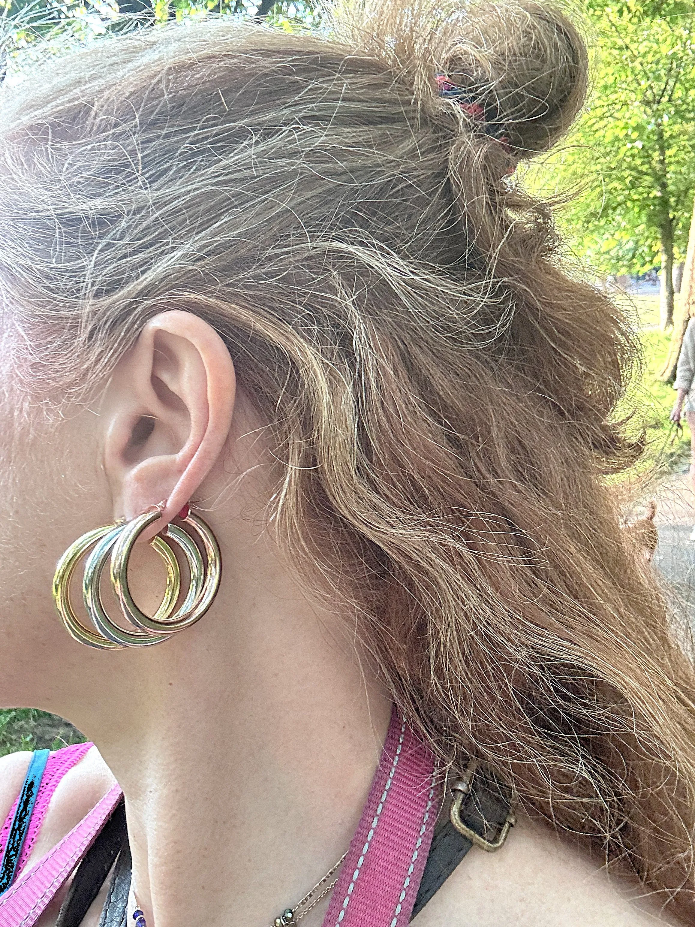 Classic, Chunky Hoop Earrings - Rose Gold