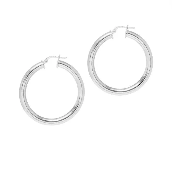 Classic, Chunky Hoop Earrings - Rose Gold