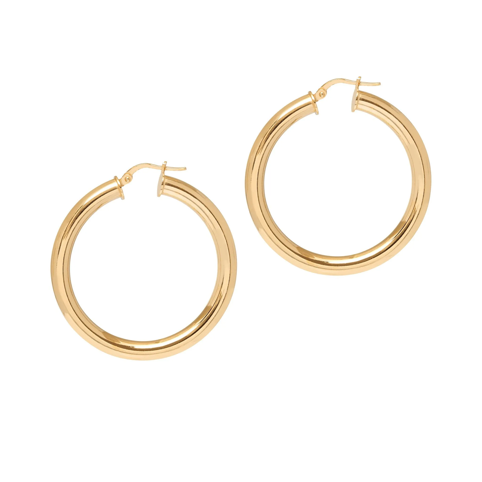 Classic, Chunky Hoop Earrings - Rose Gold