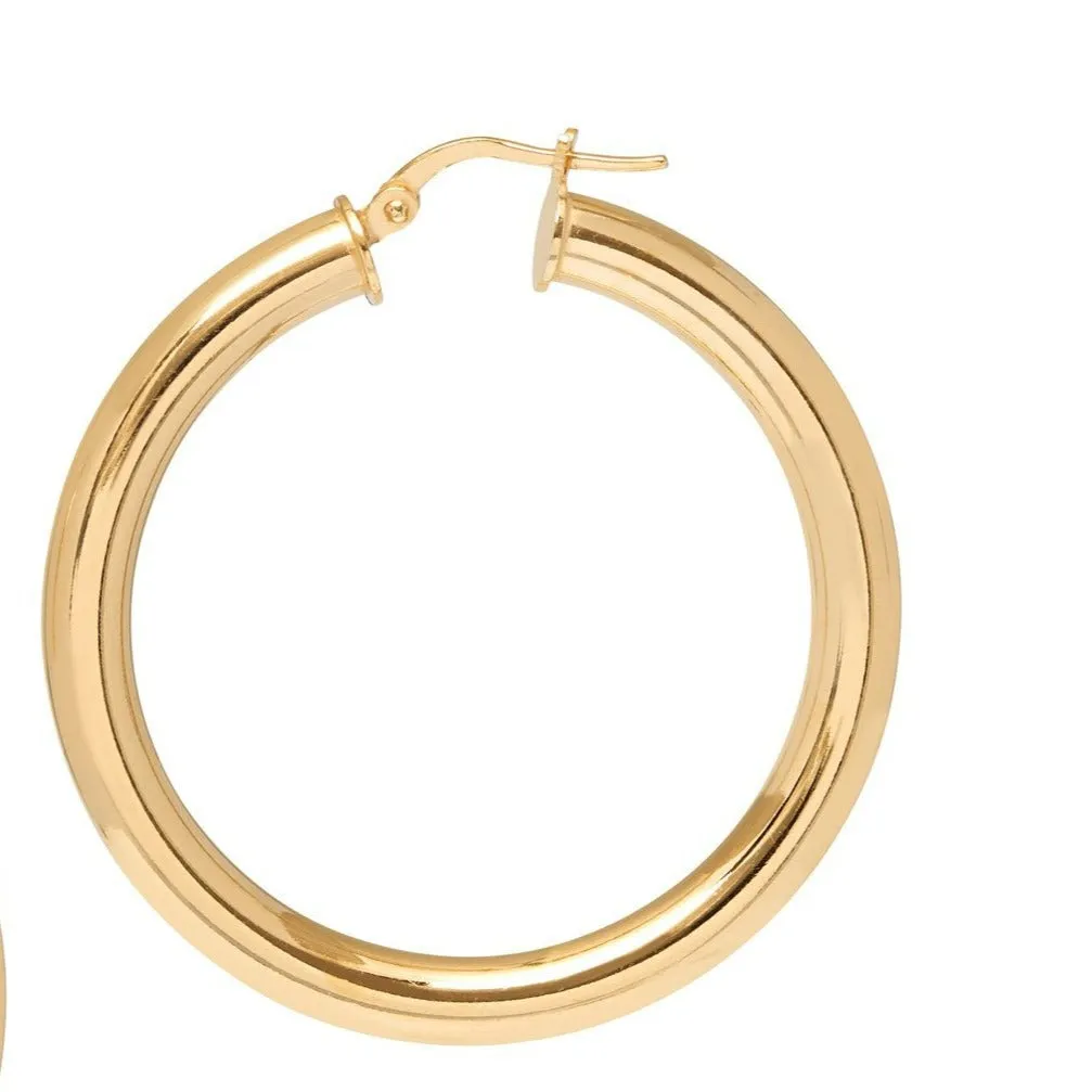 Classic, Chunky Hoop Earrings - Rose Gold