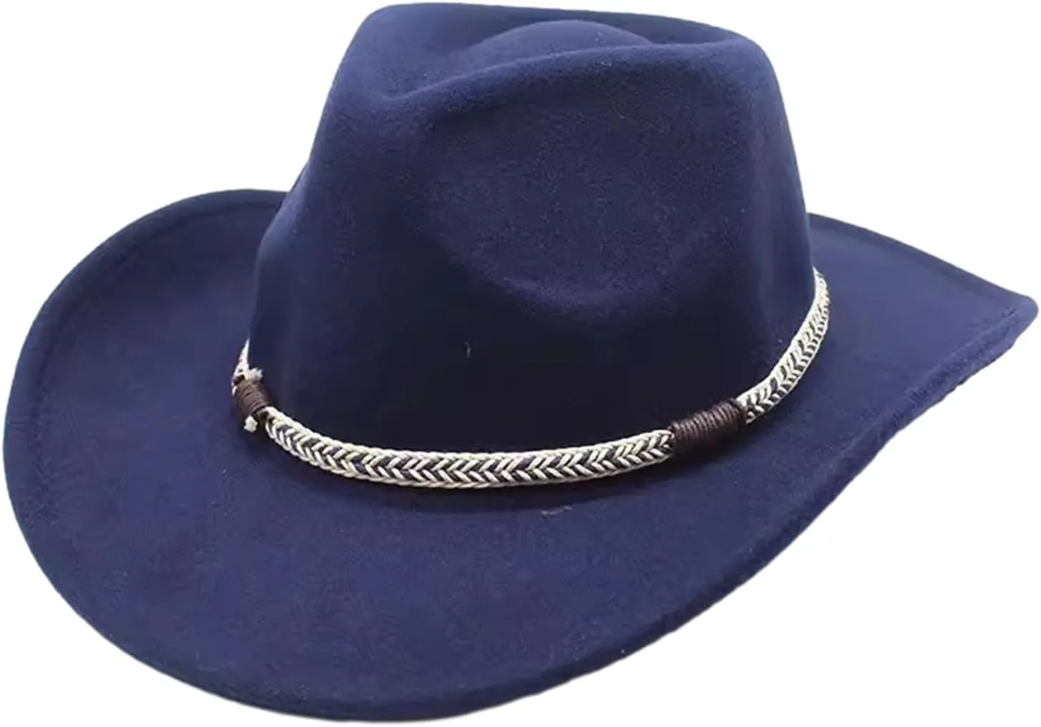Classic Western Felt Cowboy Cowgirl Hat for Women Men, Outdoor Fedora Hats Wide Brim Cowgirl Hats with Belt Buckle