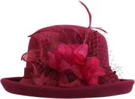 Elegant Hat for Men Women Wide Brim Boater Fedora Flat Top Hat Church Cap Vintage Hats for Women Fall Hat