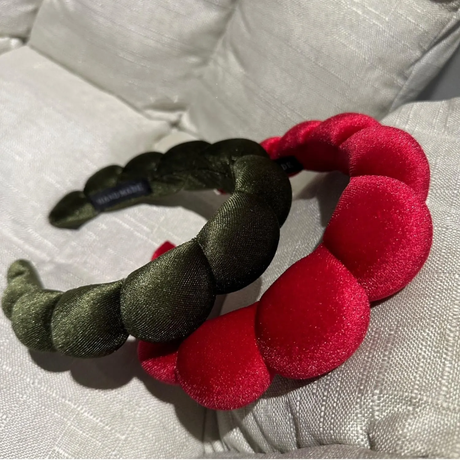 Fashion Headbands for Women Padded Fabric Hair Bands Wide Velvet Non Slip Headband Hair Accessories for Women Girls, Leaf Green