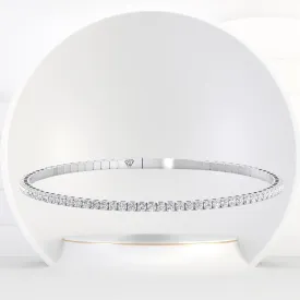 Flexible Natural Diamond Bangle in 14K Solid Gold