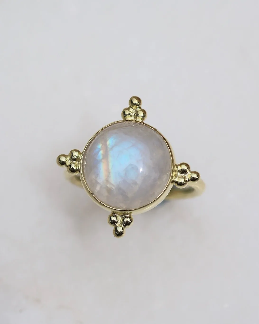 Full Moon Gold Moonstone Ring