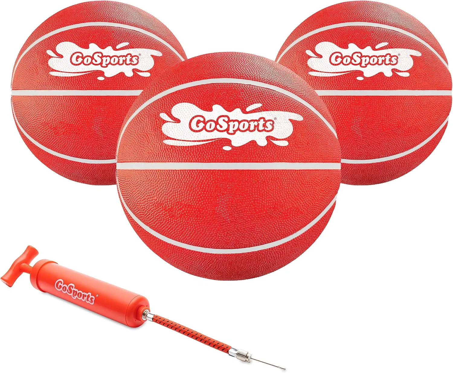 GoSports Swimming Pool Basketballs 3 Pack - Red or Blue - Great for Floating Water Basketball Hoops