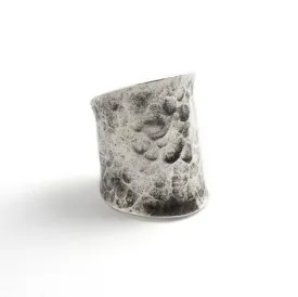 Hammered Dark Silver Ring