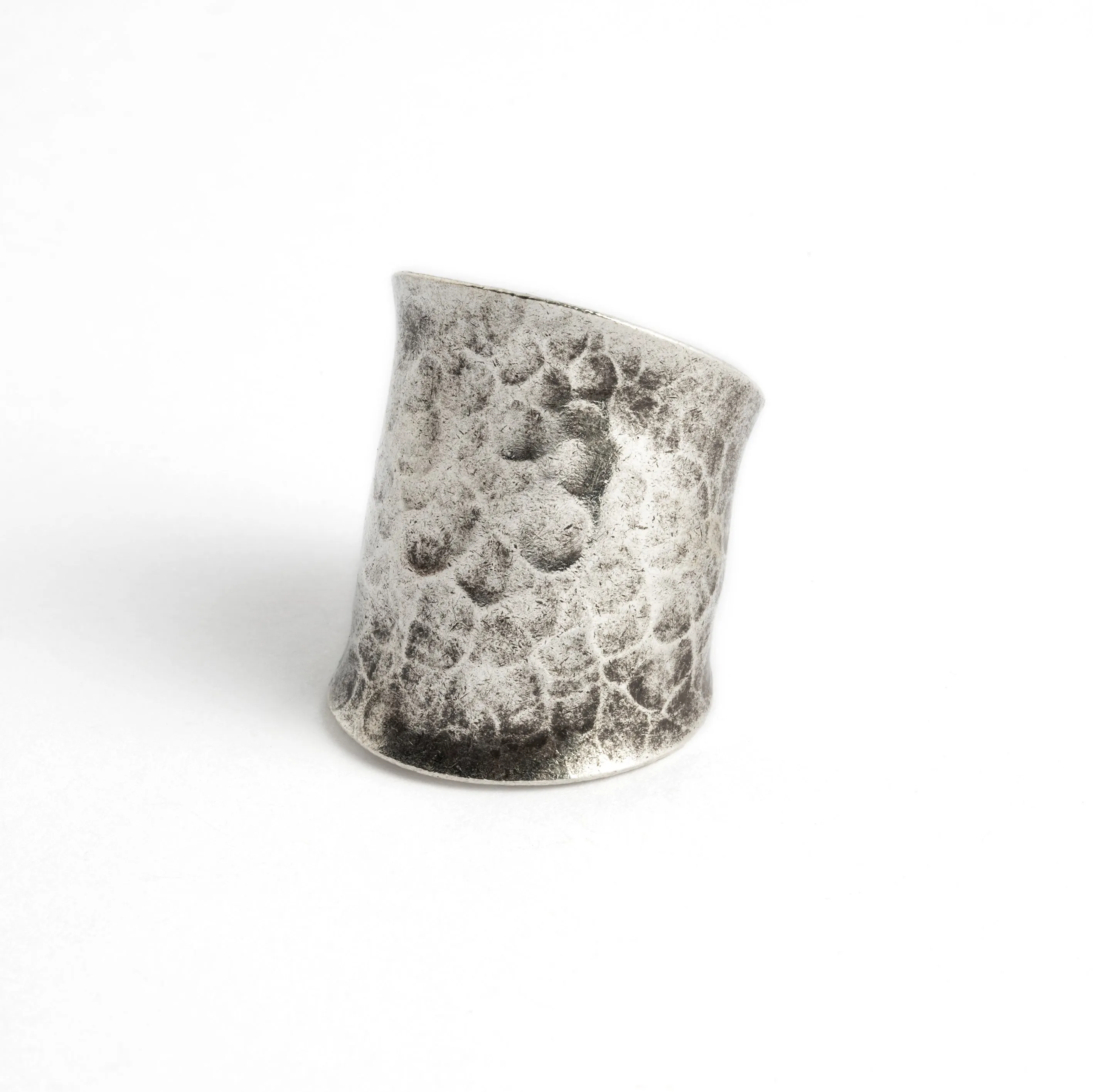 Hammered Dark Silver Ring