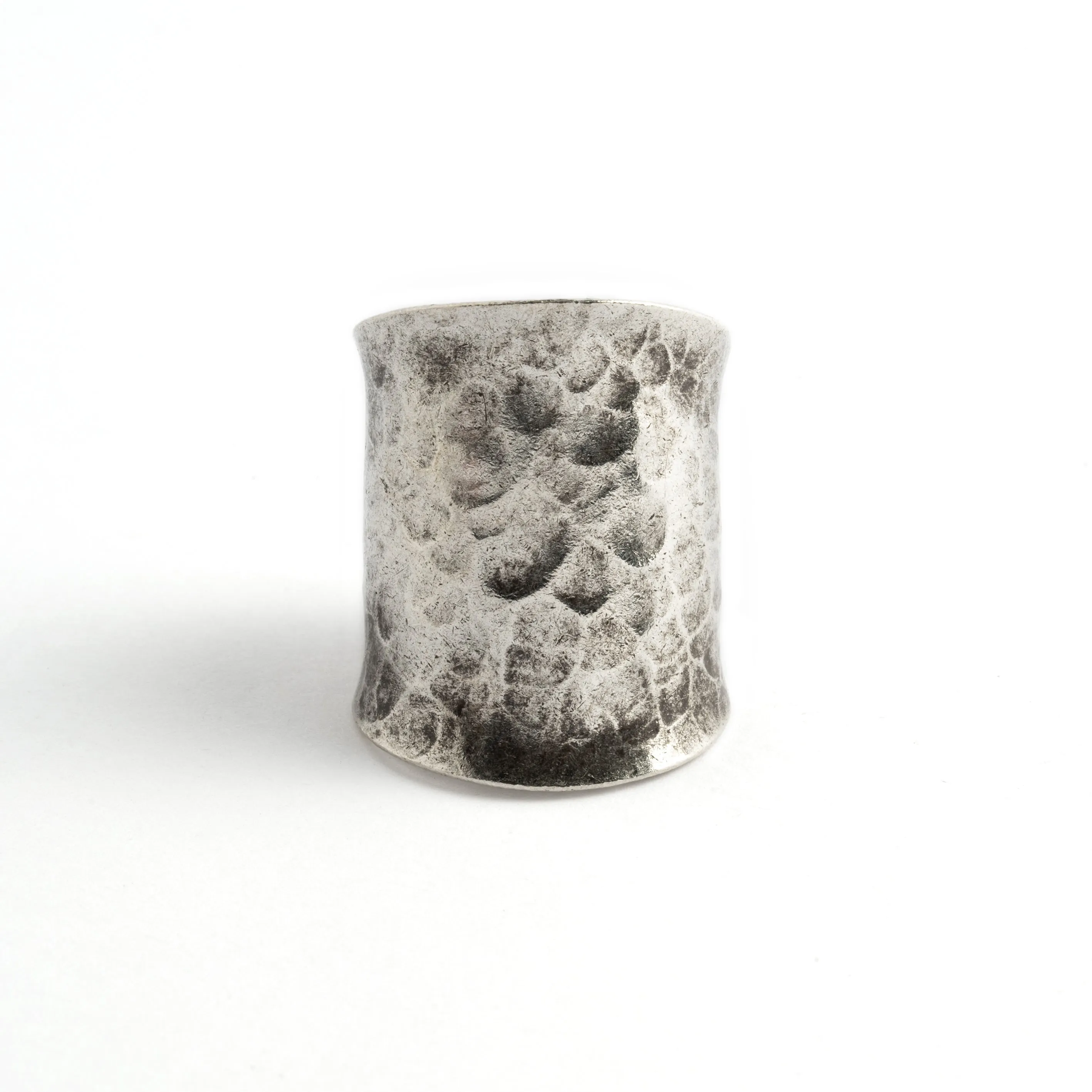 Hammered Dark Silver Ring