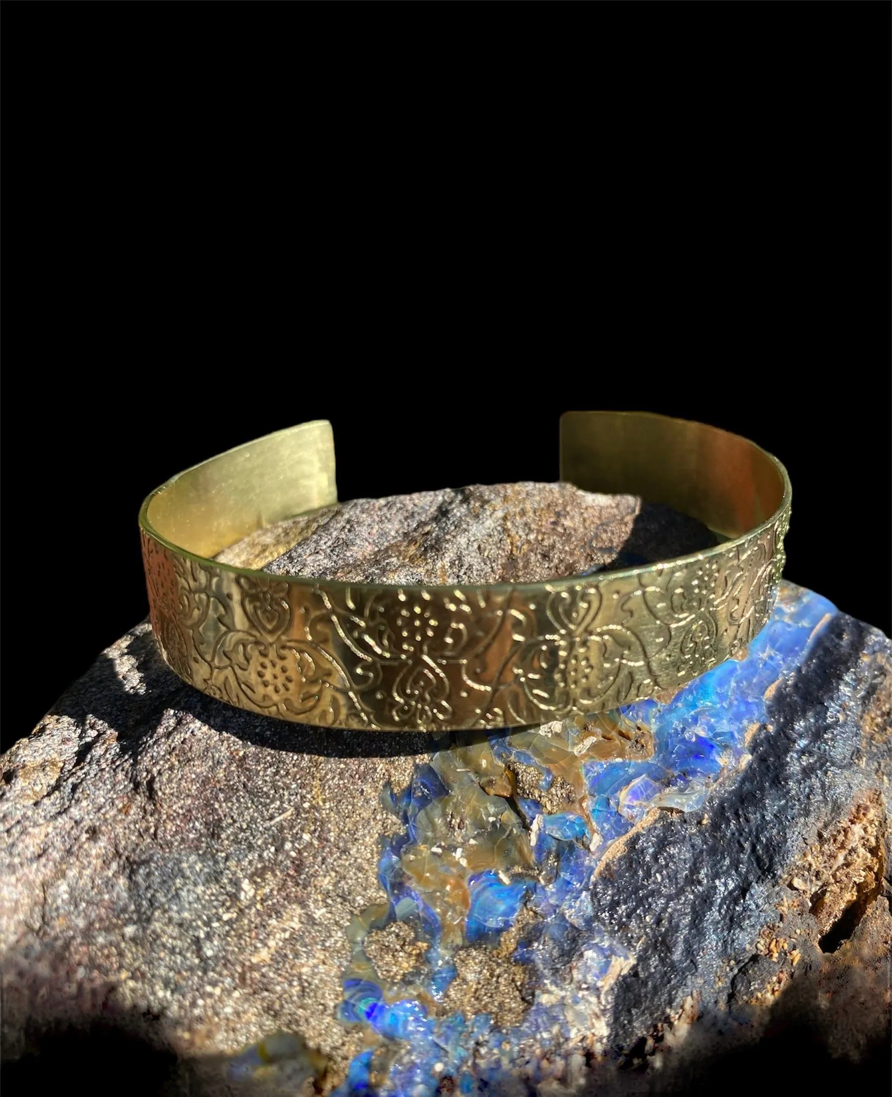 Handmade Textured Brass Cuff