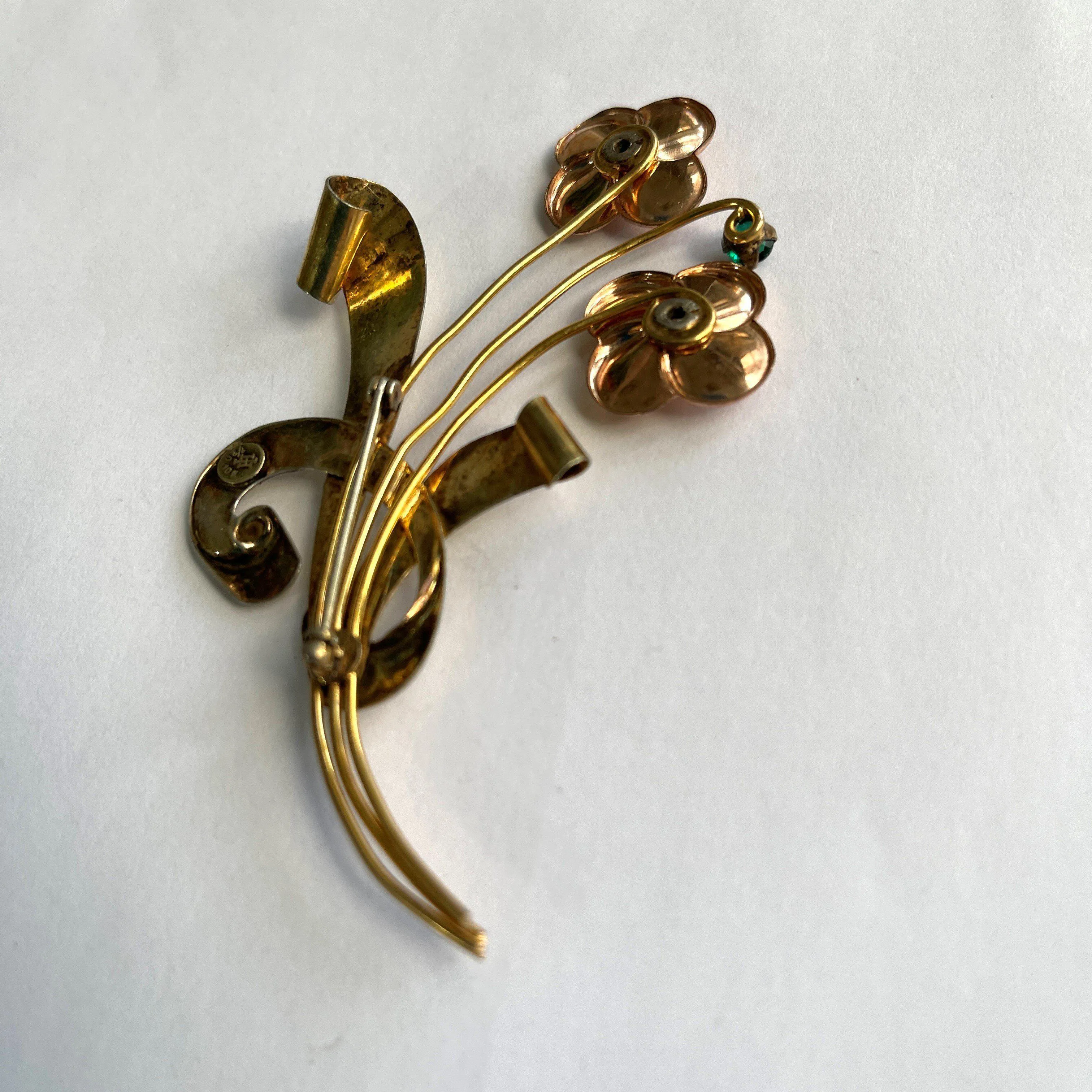 Harry Iskin USA 1940's Gold Filled Brooch