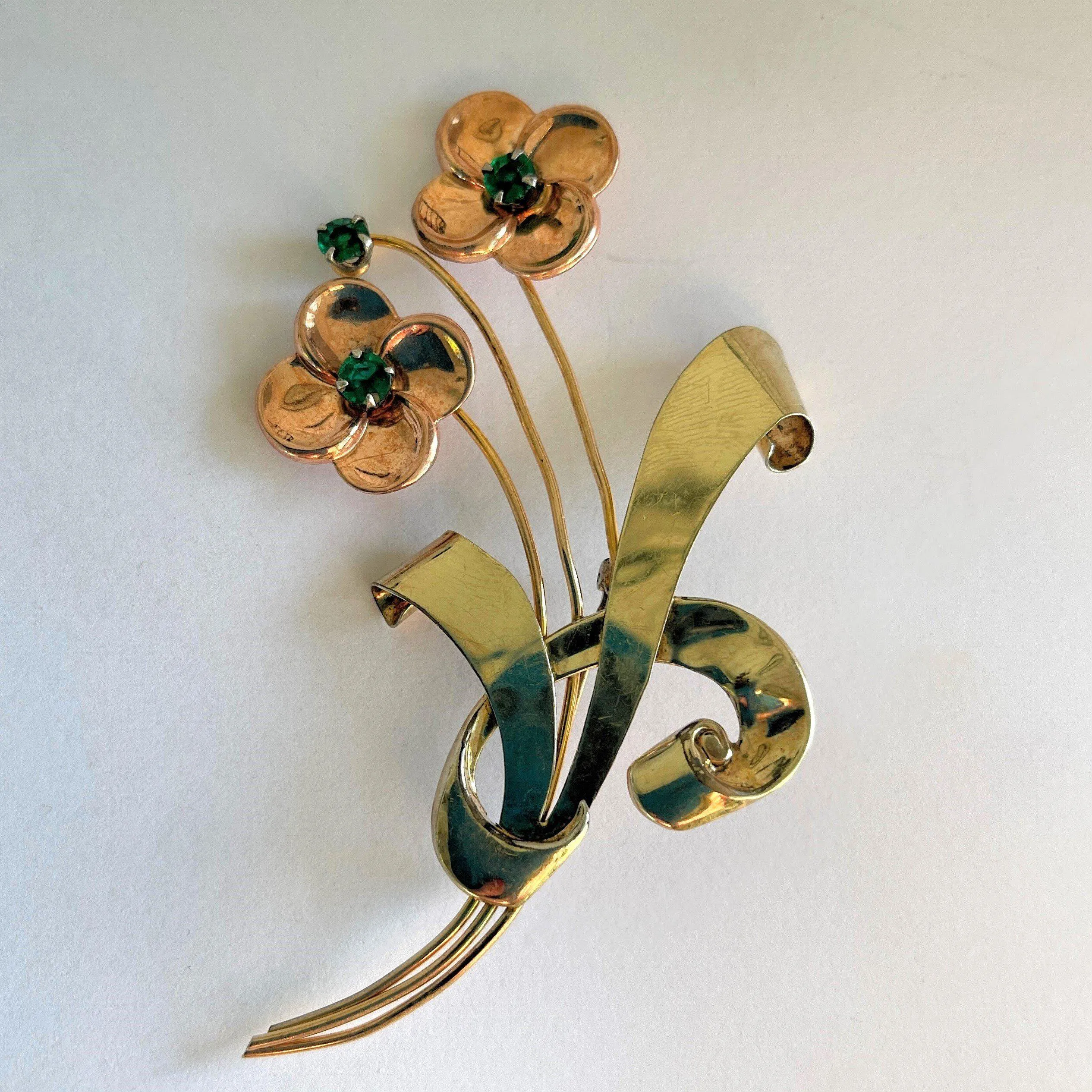 Harry Iskin USA 1940's Gold Filled Brooch