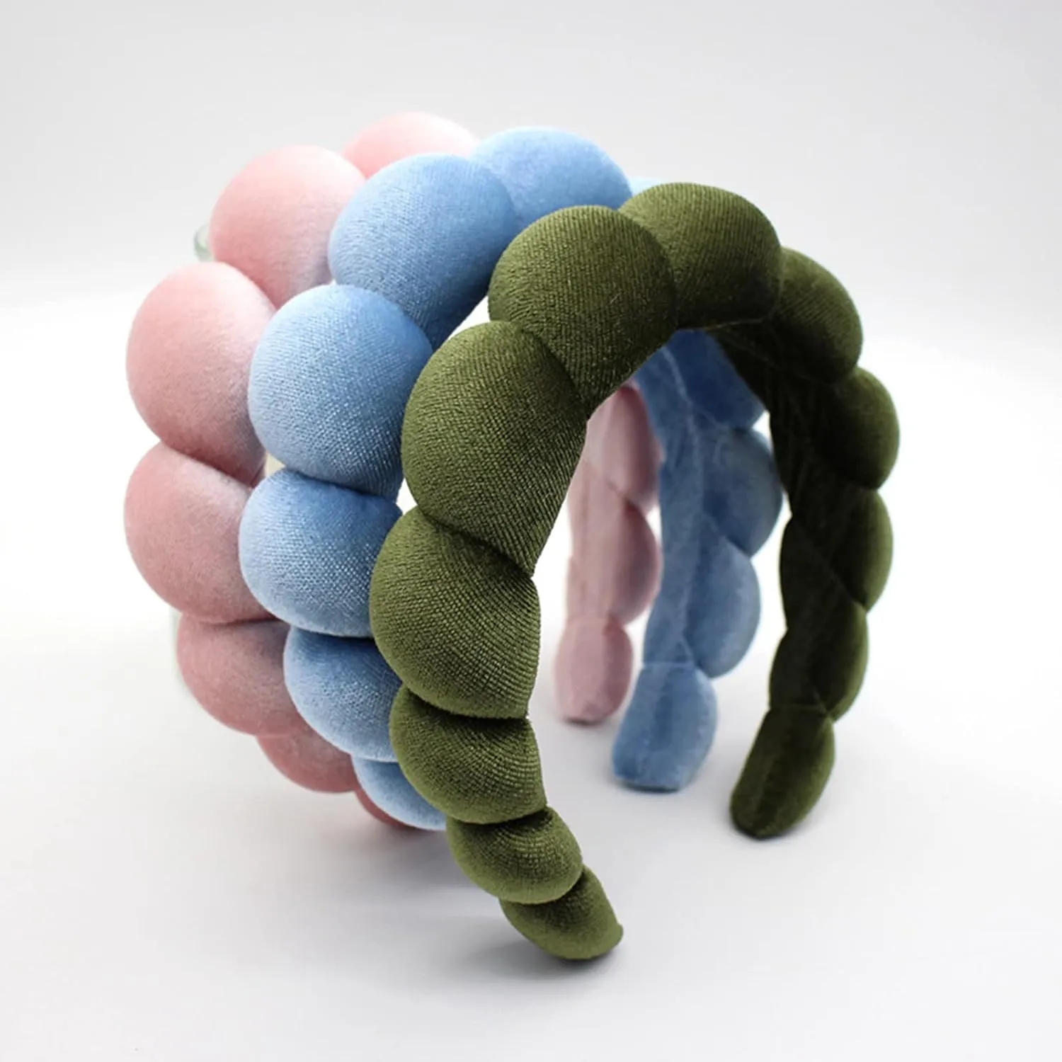 Headbands for Women, Cute Padded Fabric Hair Bands Wide Velvet Non Slip Headband Hair Accessories for Women Girls, Pink