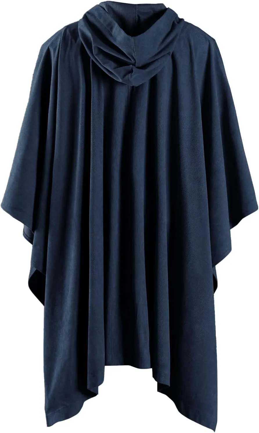 HiiFeuer Medieval Corduroy Hooded Cloak with Adjustable Brooch, Fantasy Poncho Renaissance Costume Cape Ren Faire Cosplay