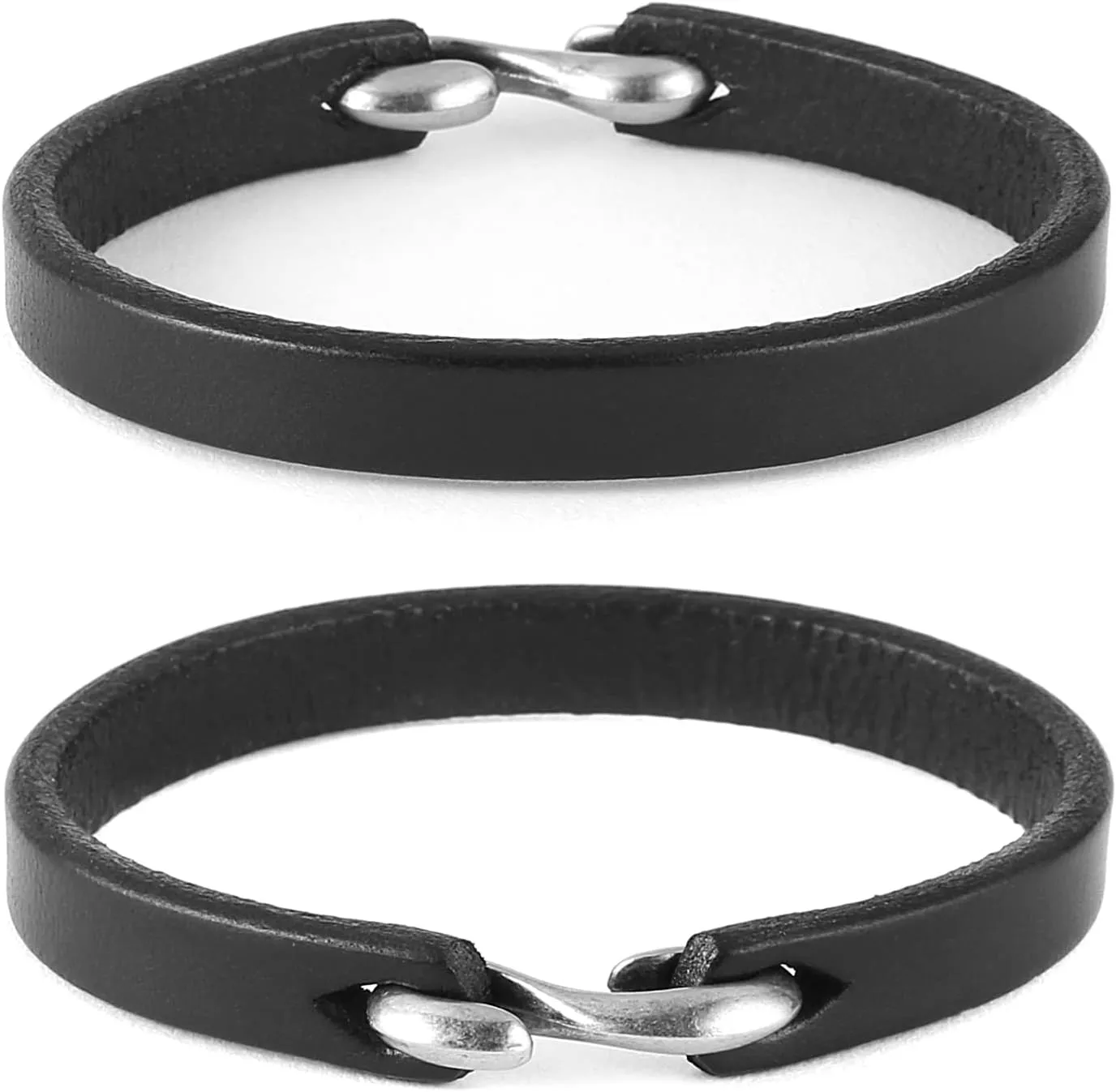 HZMAN Adjustable Handmade Leather Cuff Bracelet Steampunk Style Minimalist Leather Wristband