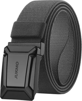JUKMO Stretch Tactical Belt for Men, Military Work Rigger Hiking 1.5" Elastic Nylon Web Ratchet Quick Release Belt
