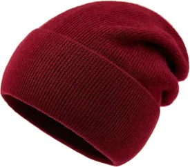 Lallier 100% Merino Wool Beanie with Fleece Lining for Men and Women, Pure Wool Ribbed Knit Warm Winter Hat with Gift Box