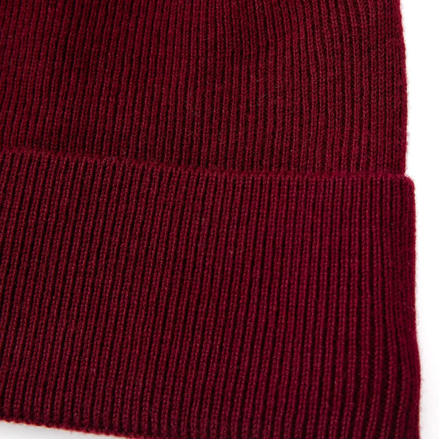 Lallier 100% Merino Wool Beanie with Fleece Lining for Men and Women, Pure Wool Ribbed Knit Warm Winter Hat with Gift Box