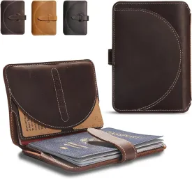 Leather Passport Wallet,Passport Holder for 2 Passport Books,Passport Cover Travel Accessories for Men Women