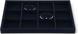 Linen 12 Grid Stackable Bangle Storage Tray, Bracelet Watch Display Tray, Jewelry Shop Counter Showcase Table Top Organizers, Makeup Table Drawer Insert Jewelry Tray
