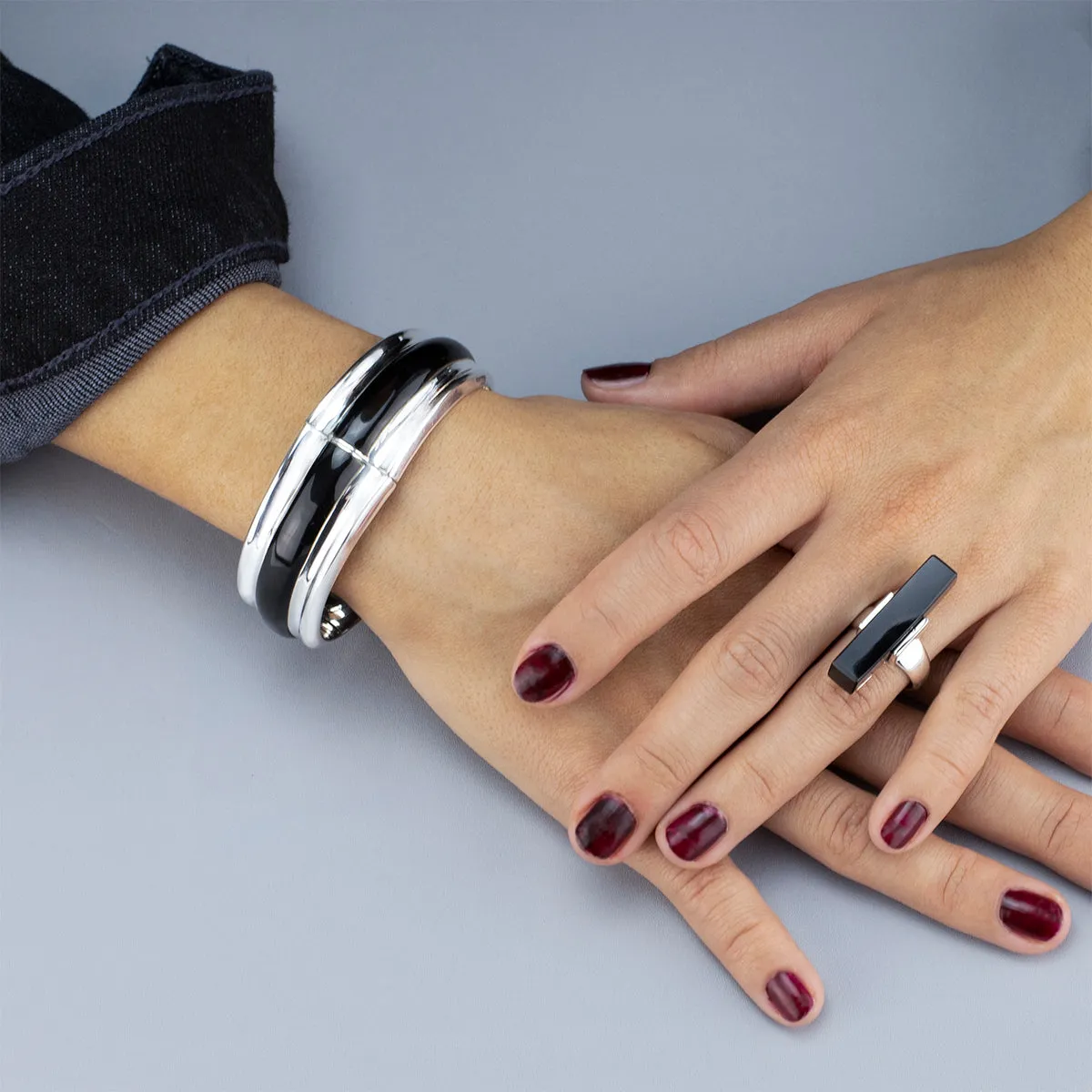 Long Black Onyx Statement Ring