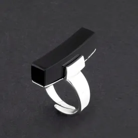 Long Black Onyx Statement Ring