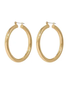 LUV AJ AMALFI TUBE HOOPS IN GOLD